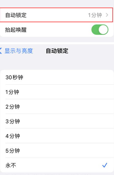 兴宁苹果换屏维修分享无法调整iPhone自动锁屏的时间怎么办