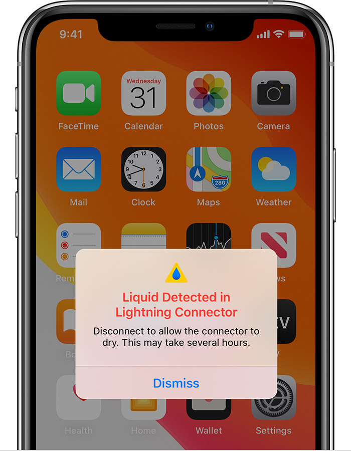 兴宁苹果手机维修分享iPhone 12 在充电时出现 “闪电接口检测到液体”的提示怎么办 